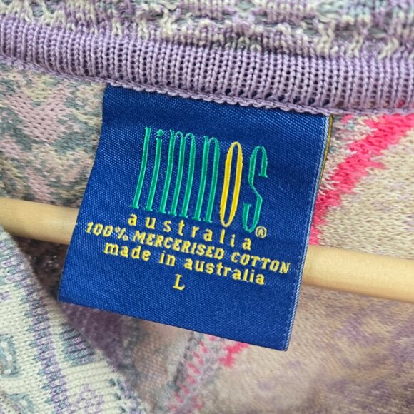 Limnos Pastel 100% Mercerised Cotton Open Australian Textured Sweater Large - Picture 14 of 15